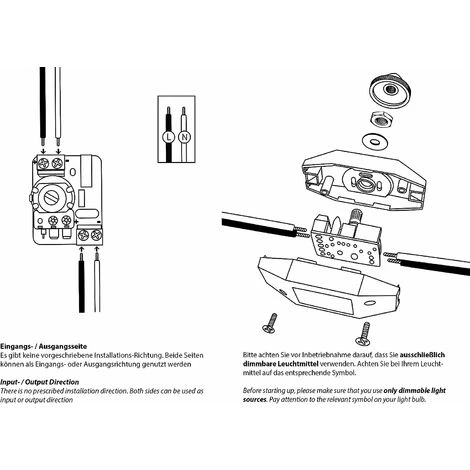 Variateur De Lumière, Interrupteur Rotatif Avec 220-230V Blanc, Bouton Poussoir Pour LED Dimmable 3 Variateur De Lumière, Interrupteur Rotatif Avec 220-230V Blanc, Bouton Poussoir Pour LED Dimmable – Image 3