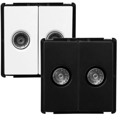 Module Double Prise TV Modern Noir 1 Module Double Prise TV Modern Noir