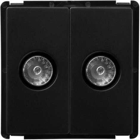 Module Double Prise TV Modern Noir 2 Module Double Prise TV Modern Noir – Image 2