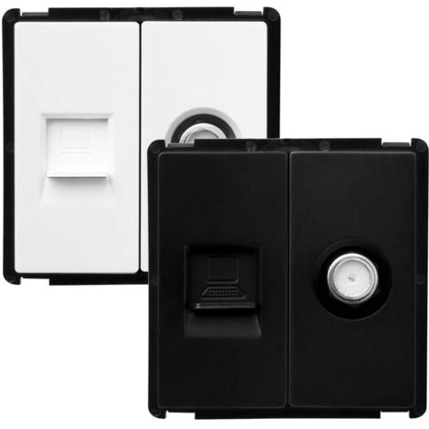 Module Prise RJ45 Internet + Satellite Modern Noir 2 Module Prise RJ45 Internet + Satellite Modern Noir – Image 2