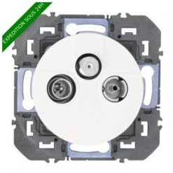 Legrand - Prise TV-R-SAT 1 Câble Dooxie Finition Blanc - Réf : 600353