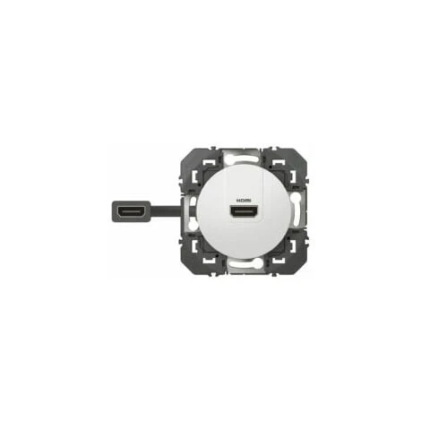 Prise HDMI 2.0 Pré-connectorisée Dooxie - Blanc - 600385 - Legrand 1 Prise HDMI 2.0 Pré-connectorisée Dooxie - Blanc - 600385 - Legrand