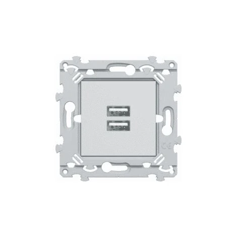 Prise USB Double - 3A - Type A - Essensya - WE112 - Hager 1 Prise USB Double - 3A - Type A - Essensya - WE112 - Hager