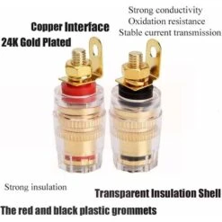 Connecteur De Prise Banane Pour Borne De Haut-parleur Amplificateur Plaque Murale（4 Pièces 4 Mm）LO-Ron -Legrand || Schneider® Soldes Boutique 63521172 3