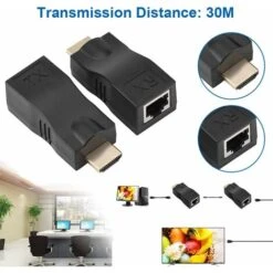 Câble D'extension Réseau RJ45 Vers HDMI 1.4, 30 M Sur LAN Ethernet 5e / 6 Cat. Prise En Charge Du Convertisseur RJ45 HDMI Cat 3D 4K Pour PS3 HDTV HDPC STB (1 Paire)LO-Ron 9 Câble D'extension Réseau RJ45 Vers HDMI 1.4, 30 M Sur LAN Ethernet 5e / 6 Cat. Prise En Charge Du Convertisseur RJ45 HDMI Cat 3D 4K Pour PS3 HDTV HDPC STB (1 Paire)LO-Ron -Legrand || Schneider® Soldes Boutique 63527626 5