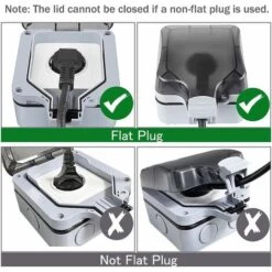 Prise Étanche IP66, Prise Exterieur Résistant Aux Intempéries, Boîte De Derivation Extérieure Murale, Protection Multiprise Pour Cuisine, Garage, Salle De Bain, Piscine Et Gardin -Legrand || Schneider® Soldes Boutique 64032103 5