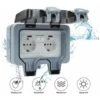 Randaco Prise Étanche Extérieure IP66 Avec Interrupteur, Prise Extérieure Murale Double Pour Cuisine,Piscine Et Gardin