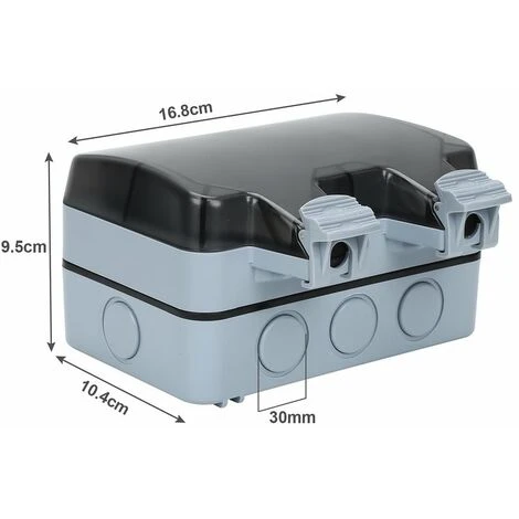 Randaco Prise Étanche Extérieure IP66 Avec Interrupteur, Prise Extérieure Murale Double Pour Cuisine,Piscine Et Gardin 2 Randaco Prise Étanche Extérieure IP66 Avec Interrupteur, Prise Extérieure Murale Double Pour Cuisine,Piscine Et Gardin – Image 2