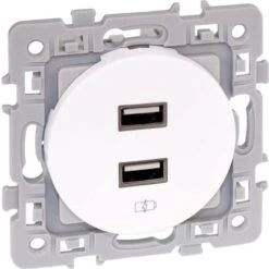 EUROHM SQUARE PRISE USB DOUBLE 2000 MA BLANC - 60229