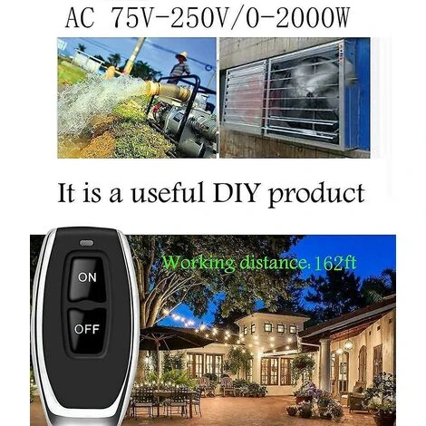 Commutateur De Télécommande Haute Puissance Sans Fil 433 MHz, Lumière De Télécommande AC 220 V/240 V/110 V 30 A Rf Cisea 5 Commutateur De Télécommande Haute Puissance Sans Fil 433 MHz, Lumière De Télécommande AC 220 V/240 V/110 V 30 A Rf Cisea – Image 5