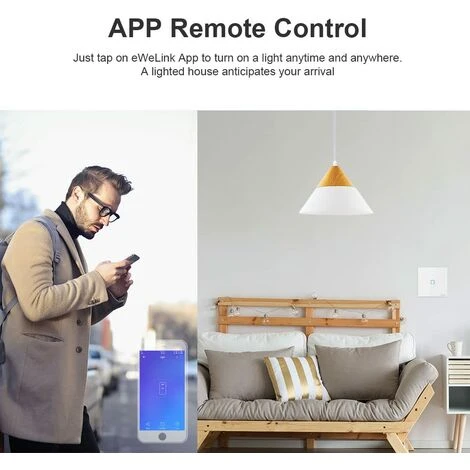 Interrupteur Mural Intelligent,Sonoff Interrupteur Connecté WiFi Sans Fil,Compatible Avec Alexa,Google Home Et IFTTT,Interrupteur Tactile Avec Contrôle à Distance Et Fonction De Temps(1 Gang) 5 Interrupteur Mural Intelligent,Sonoff Interrupteur Connecté WiFi Sans Fil,Compatible Avec Alexa,Google Home Et IFTTT,Interrupteur Tactile Avec Contrôle à Distance Et Fonction De Temps(1 Gang) – Image 5