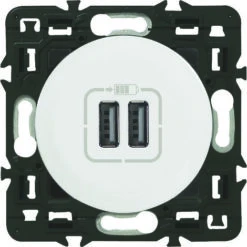 Legrand Double Chargeur USB Type A 3A 15W à Composer Céliane - Blanc