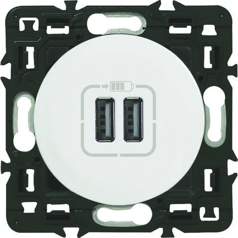 Legrand Double Chargeur USB Type A 3A 15W à Composer Céliane - Blanc 1 Legrand Double Chargeur USB Type A 3A 15W à Composer Céliane - Blanc