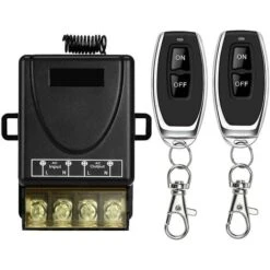 Commutateur De Télécommande Haute Puissance Sans Fil 433 MHz, Lumière De Télécommande AC 220 V/240 V/110 V 30 A Rf（1 Jeu ）