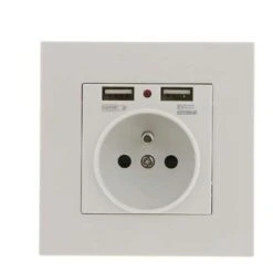 MSBD Lot De 2 Prises Murales, Prise Electrique Murale Avec Double USB 5V/2100mA, Prise Encastrable Avec 2 Ports De USB Pratique Et Manialble