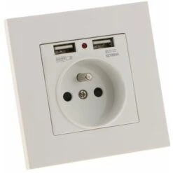 MSBD Lot De 2 Prises Murales, Prise Electrique Murale Avec Double USB 5V/2100mA, Prise Encastrable Avec 2 Ports De USB Pratique Et Manialble 6 MSBD Lot De 2 Prises Murales, Prise Electrique Murale Avec Double USB 5V/2100mA, Prise Encastrable Avec 2 Ports De USB Pratique Et Manialble -Legrand || Schneider® Soldes Boutique 73214683 3