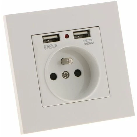 MSBD Lot De 2 Prises Murales, Prise Electrique Murale Avec Double USB 5V/2100mA, Prise Encastrable Avec 2 Ports De USB Pratique Et Manialble 3 MSBD Lot De 2 Prises Murales, Prise Electrique Murale Avec Double USB 5V/2100mA, Prise Encastrable Avec 2 Ports De USB Pratique Et Manialble – Image 3