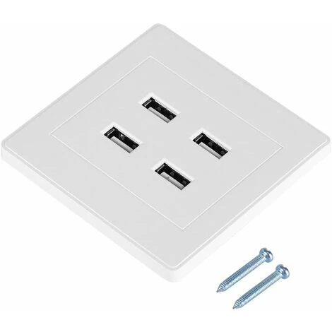 MSBD Prise Murale 110250V, 4 Ports USB DC 5V (blanc) 1 MSBD Prise Murale 110250V, 4 Ports USB DC 5V (blanc)