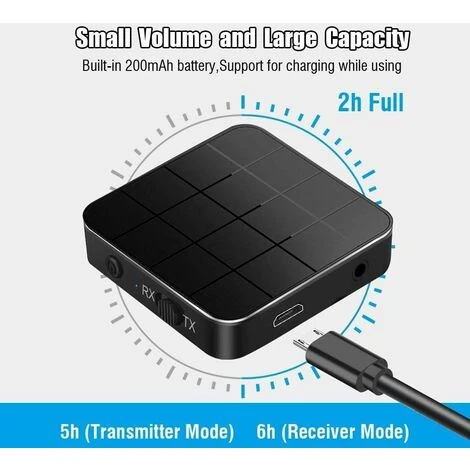 Récepteur Adaptateur Bluetooth 5.0 Monobloc, 2 En 1 Mini Adaptateur Bluetooth Portable 3,5 Mm Compatible HD Audio AUX Faible Latence Pour PC, TV, Smartphone, Tablette, Système Audio De Voiture BF 3 Récepteur Adaptateur Bluetooth 5.0 Monobloc, 2 En 1 Mini Adaptateur Bluetooth Portable 3,5 Mm Compatible HD Audio AUX Faible Latence Pour PC, TV, Smartphone, Tablette, Système Audio De Voiture BF – Image 3