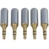 Silver 3.5mm Copper Gold Plaqu¨ 3.5mm Male Stereo Mini Jack Plug Soldering Connector Pack Of 5