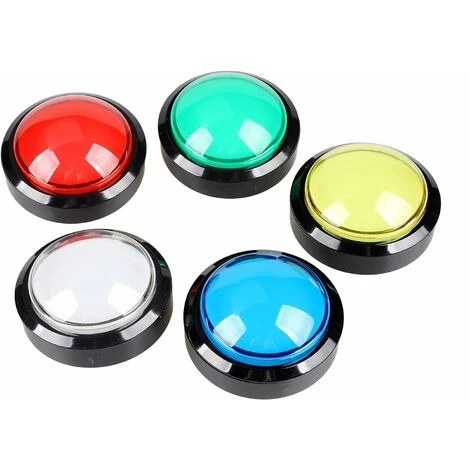 5x Nouveau 60mm En Forme De Dôme LED Boutons-poussoirs Lumineux Pour Jeux De Machine à Sous Arcade 1 5x Nouveau 60mm En Forme De Dôme LED Boutons-poussoirs Lumineux Pour Jeux De Machine à Sous Arcade
