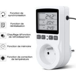 Prise Thermostat, Régulateur De Température, Minuterie Numérique Programmable Avec Sonde, Prise Thermostat Chauffage Serre, Aquarium 1pc 7 Prise Thermostat, Régulateur De Température, Minuterie Numérique Programmable Avec Sonde, Prise Thermostat Chauffage Serre, Aquarium 1pc -Legrand || Schneider® Soldes Boutique 77103574 3