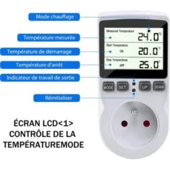Prise Thermostat, Régulateur De Température, Minuterie Numérique Programmable Avec Sonde, Prise Thermostat Chauffage Serre, Aquarium 1pc 8 Prise Thermostat, Régulateur De Température, Minuterie Numérique Programmable Avec Sonde, Prise Thermostat Chauffage Serre, Aquarium 1pc -Legrand || Schneider® Soldes Boutique 77103574 4