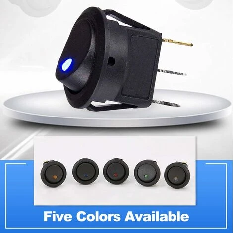 10 Pièces Interrupteur 12v, Mini Interrupteur A Bascule Rond Voyant 5 Couleurs Led 12V 20A DC 3 Broches, Bouton On Off Interrupteur Automobile Bateau Appareils Ménagers(Noir) 3 10 Pièces Interrupteur 12v, Mini Interrupteur A Bascule Rond Voyant 5 Couleurs Led 12V 20A DC 3 Broches, Bouton On Off Interrupteur Automobile Bateau Appareils Ménagers(Noir) – Image 3