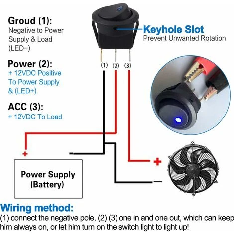 10 Pièces Interrupteur 12v, Mini Interrupteur A Bascule Rond Voyant 5 Couleurs Led 12V 20A DC 3 Broches, Bouton On Off Interrupteur Automobile Bateau Appareils Ménagers(Noir) 4 10 Pièces Interrupteur 12v, Mini Interrupteur A Bascule Rond Voyant 5 Couleurs Led 12V 20A DC 3 Broches, Bouton On Off Interrupteur Automobile Bateau Appareils Ménagers(Noir) – Image 4