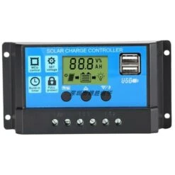 Contrôleur De Chargeur Solaire 60A/50A/40A/30A/20A/10A 12V 24V Contrôleur PWM Automatique Affichage LCD 5V Contrôleur De Sortie USB Double 1 Pièces (10A)