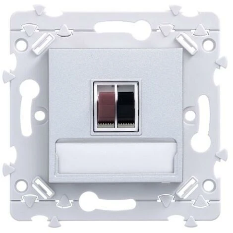 Ess. Prise HP Simple Titane HAGER WE290T 1 Ess. Prise HP Simple Titane HAGER WE290T