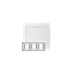 Legrand 085008 - Plaque Sagane Opalis - Horizontale - 3 Postes - Blanc