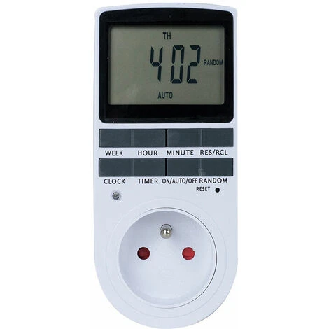 Prise Programmable Digitale, Minuterie Numérique Journalier/Hebdomadaire, Programmateur Prise Electrique Avec Ecran LCD Et Mode Aléatoire Antivol, Économie D'Energie, 16A/3680W Max (2 Packs) 2 Prise Programmable Digitale, Minuterie Numérique Journalier/Hebdomadaire, Programmateur Prise Electrique Avec Ecran LCD Et Mode Aléatoire Antivol, Économie D'Energie, 16A/3680W Max (2 Packs) – Image 2