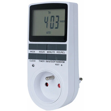 Prise Programmable Digitale, Minuterie Numérique Journalier/Hebdomadaire, Programmateur Prise Electrique Avec Ecran LCD Et Mode Aléatoire Antivol, Économie D'Energie, 16A/3680W Max (2 Packs) 3 Prise Programmable Digitale, Minuterie Numérique Journalier/Hebdomadaire, Programmateur Prise Electrique Avec Ecran LCD Et Mode Aléatoire Antivol, Économie D'Energie, 16A/3680W Max (2 Packs) – Image 3