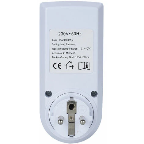 Prise Programmable Digitale, Minuterie Numérique Journalier/Hebdomadaire, Programmateur Prise Electrique Avec Ecran LCD Et Mode Aléatoire Antivol, Économie D'Energie, 16A/3680W Max (2 Packs) 5 Prise Programmable Digitale, Minuterie Numérique Journalier/Hebdomadaire, Programmateur Prise Electrique Avec Ecran LCD Et Mode Aléatoire Antivol, Économie D'Energie, 16A/3680W Max (2 Packs) – Image 5