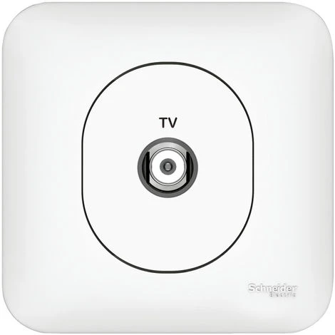 Schneider® Prise TV Ovalis - Blanc 1 Schneider® Prise TV Ovalis - Blanc