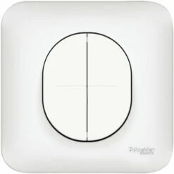 Schneider Electric Double Interrupteur Ou Double Va-et-Vient Ovalis Blanc