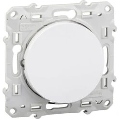 Schneider Electric Interrupteur Poussoir Odace - 10A - À Vis - Blanc