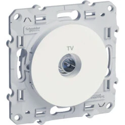 Schneider® Prise TV Odace - À Vis - Blanc