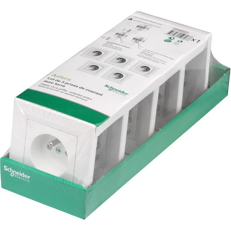 Schneider® Asfora Lot 5PC 2P+T Vis-griffe 1 Schneider® Asfora Lot 5PC 2P+T Vis-griffe