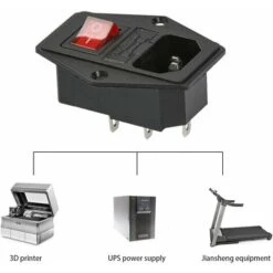 C-14 Connecteur Encastrable 220-250V / 10A Fiche Encastrée Avec Interrupteur Prise Audio IEC Prise Encastrée -Legrand || Schneider® Soldes Boutique 79397424 4