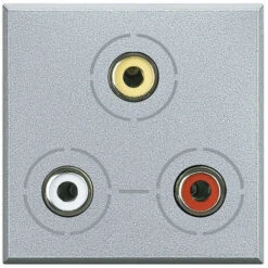 Connecteur 3 X RCA Axolute Alu 2 Modules BTICINO HC4283