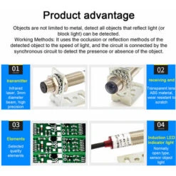Interrupteur Photoélectrique à Faisceau Laser E3F-20C1 3mm Capteurs Infrarouges à Faisceau Creux Commutateurs NPN Avec Indicateur D'induction LED -Legrand || Schneider® Soldes Boutique 80334707 5
