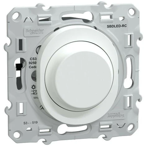 Schneider® Ovalis - Variateur De Lumière Universel - 2/3 Fils - Blanc (S320519) 1 Schneider® Ovalis - Variateur De Lumière Universel - 2/3 Fils - Blanc (S320519)