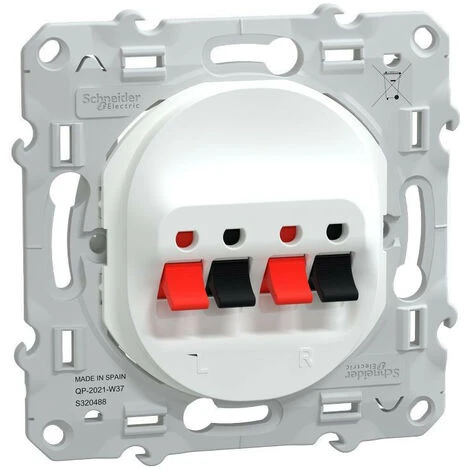 Schneider® Ovalis - Prise Haut Parleur - 2 Sorties - Blanc (S320488) 1 Schneider® Ovalis - Prise Haut Parleur - 2 Sorties - Blanc (S320488)