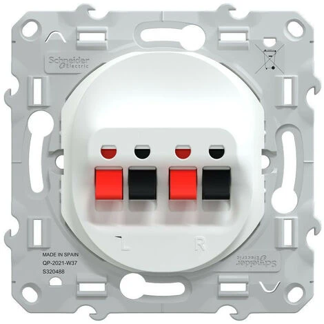 Schneider® Ovalis - Prise Haut Parleur - 2 Sorties - Blanc (S320488) 2 Schneider® Ovalis - Prise Haut Parleur - 2 Sorties - Blanc (S320488) – Image 2