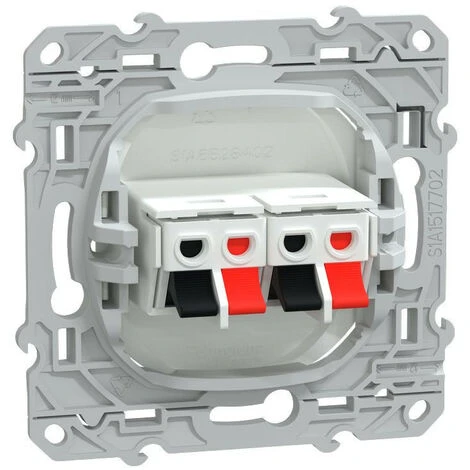 Schneider® Ovalis - Prise Haut Parleur - 2 Sorties - Blanc (S320488) 3 Schneider® Ovalis - Prise Haut Parleur - 2 Sorties - Blanc (S320488) – Image 3