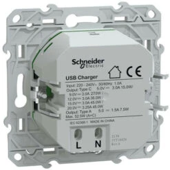 Schneider® Ovalis - Chargeur USB Type A 7,5W +C 45W - Forte Puissance Type C - Anthracite (S340403) 5 Schneider® Ovalis - Chargeur USB Type A 7,5W +C 45W - Forte Puissance Type C - Anthracite (S340403) -Legrand || Schneider® Soldes Boutique 81848236 3