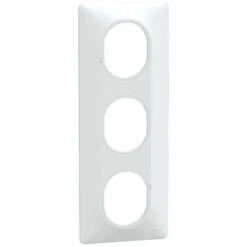 Schneider® Ovalis - Plaque De Finition - 3 Postes Vertical - Entraxe 71 Mm - Blanc (S320726)