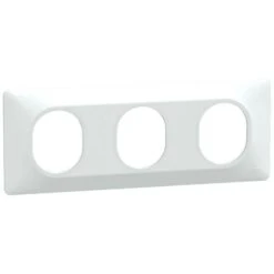 Schneider® Ovalis - Plaque De Finition - 3 Postes Horizontal - Entraxe 71 Mm - Blanc (S320706)